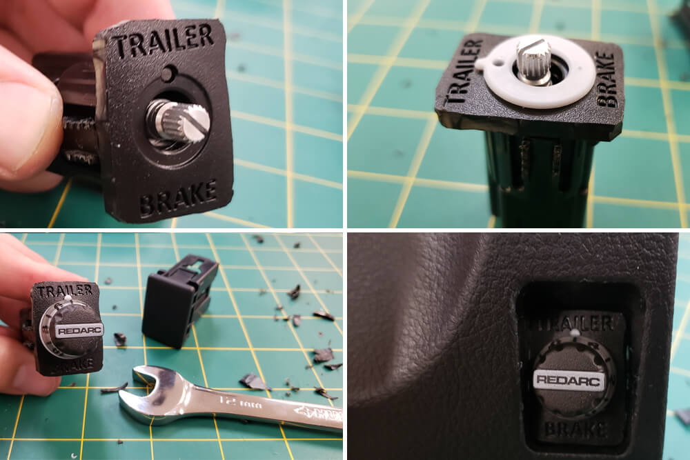 REDARC Tow-Pro Elite Trailer Brake Controller Install: Step 17. Assemble Knob Using 12mm Wrench