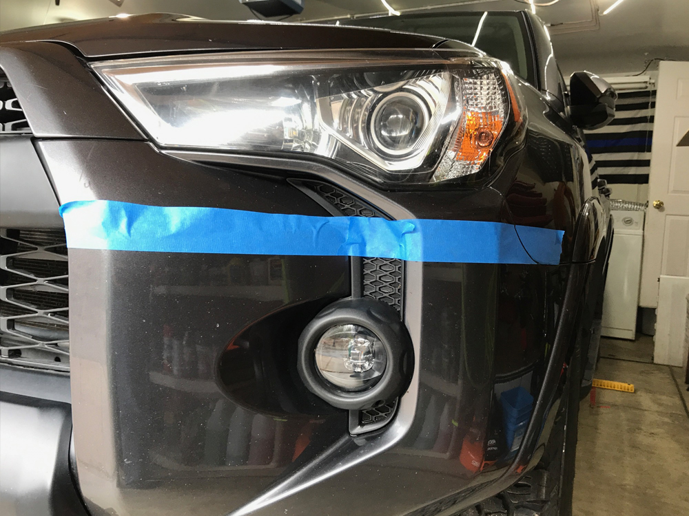 CBI Off-Road Fabrication Front Bumper Step-By-Step Install For the 5th Gen 4Runner: Step 2. Mark With Painter's Tape