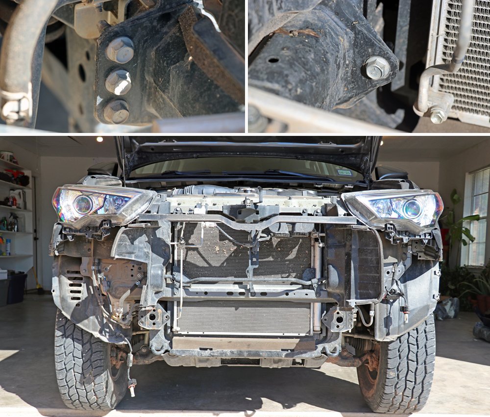 Southern Style Off-Road (SSO) Slimline Hybrid Winch Front Bumper step-By-Step Install For the 5th Gen 4Runner: Step 10. Remove OEM Aluminum Crash Bumper