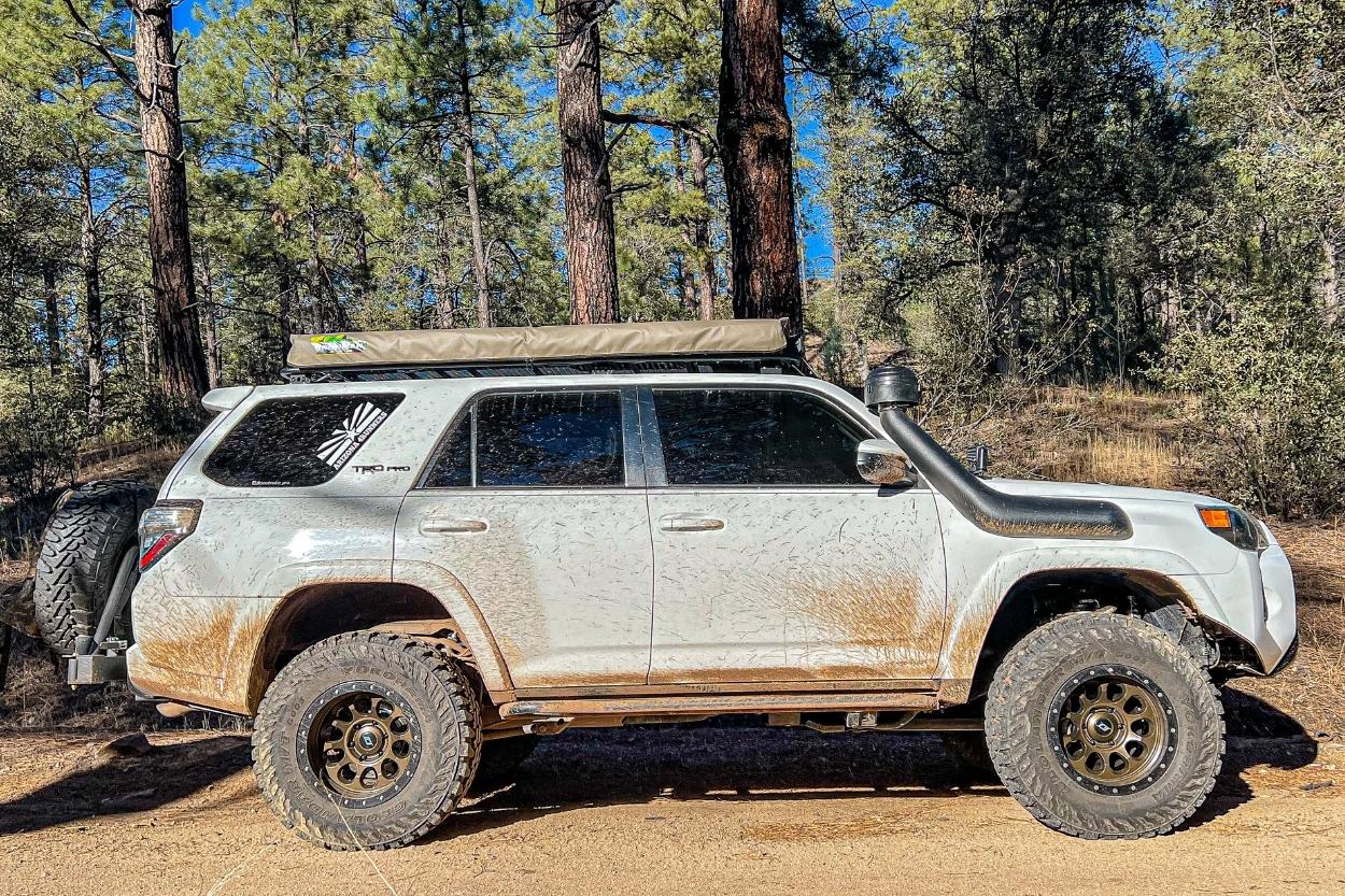 5th Gen 4Runner with RIGd Ultraswing, Ironman 4x4 Awning, Snorkel with Sy-Klone Precleaner