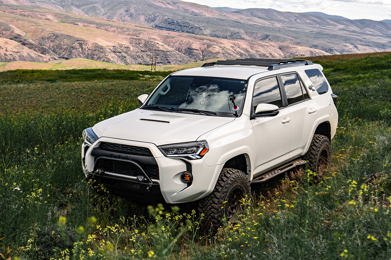 White TRD Off Road 4Runner with SSO Low Pro Front Bumper