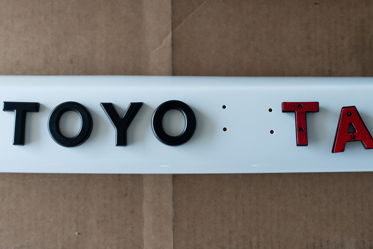 Black Heritage Lettering On White TRD Pro-Style Grille For Toyota 4Runner