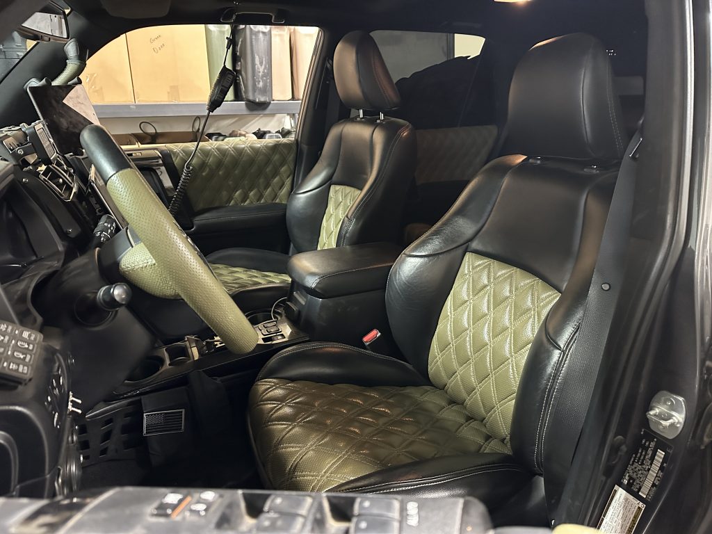 Custom Stitched Green & Black Leather Seat Covers For 5th Gen 4Runner