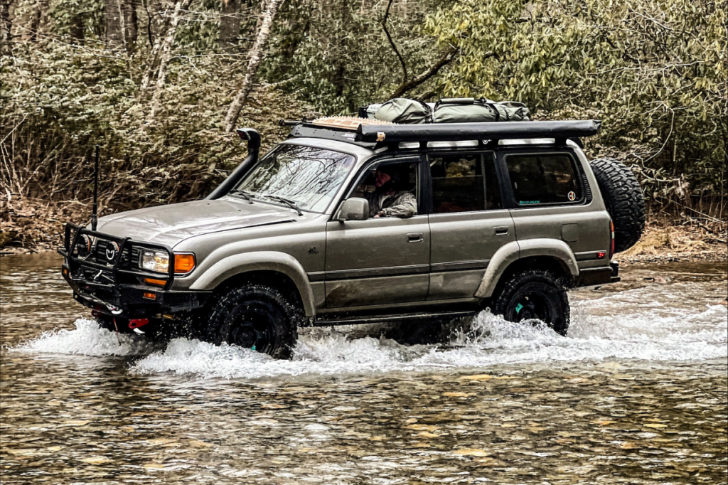 80 Series Land Cruiser Off-roading on Charlie’s Creek in the Georgia Mountains