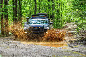 3rd Gen Tacoma Going through a Puddle on Musterground Trail Rd