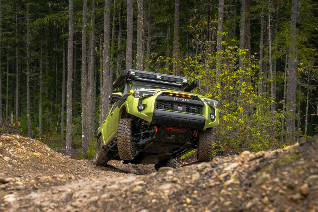 Lime Green 5th Gen 4Runner Off-Roading in Washington