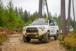 5th Gen White 4Runner with Diode Dynamics SS5 Light Bar and 30" Diode Dynamics Light Bar