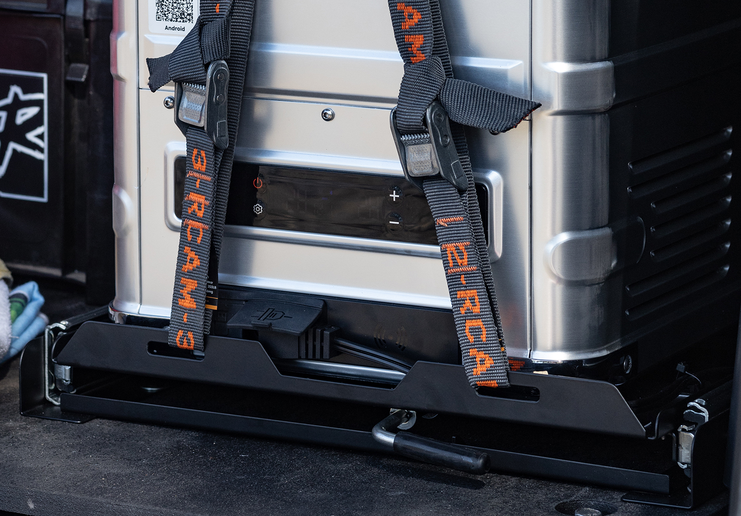 ICECO Fridge Secured To Slide With Rollercam Straps