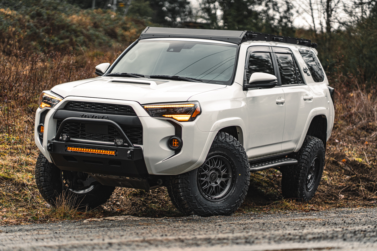 Lock Off-Road Matte Grey Wheels On White 5th Gen 4Runner