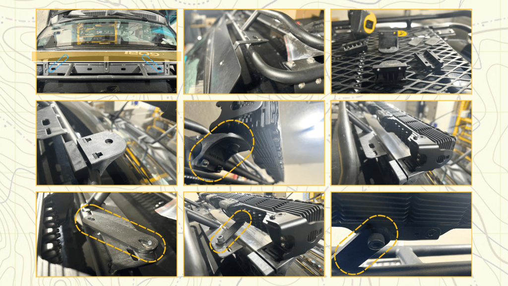 Mounting KC Light Bar With Custom Brackets To Aftermarket Roof Rack