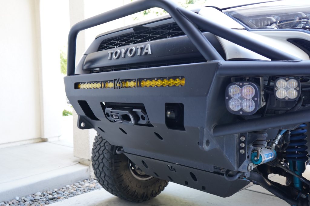 C4 Fabrication Hybrid Front Bumper For 5th Gen 4Runenr With Baja Designs Lights & C4 Winch Fairlead